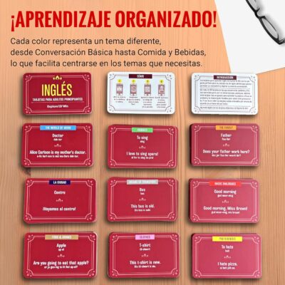 100 Tarjetas de Vocabulario - Tarjetas Flash para Adultos Principiantes y Niños - Aprende 100+ Palabras y Frases para Conversaciones Cotidianas - Image 2